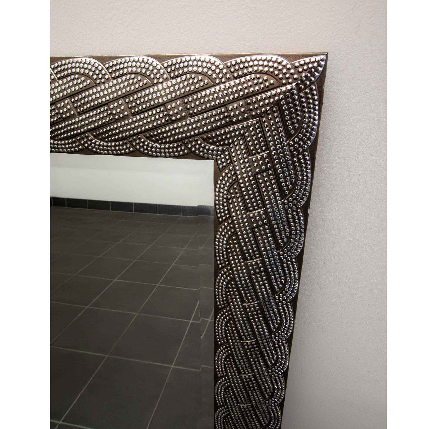 Silver with Bead 77cm x 107cm Mirror