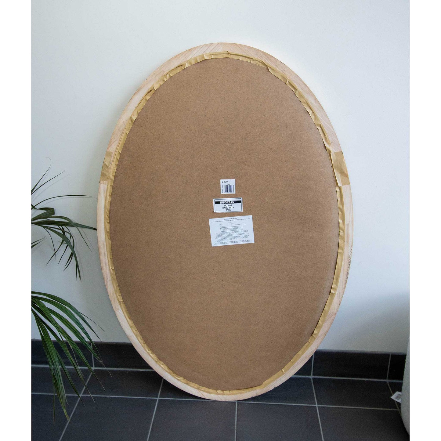Oval Light Wood 90cm x 130cm Mirror
