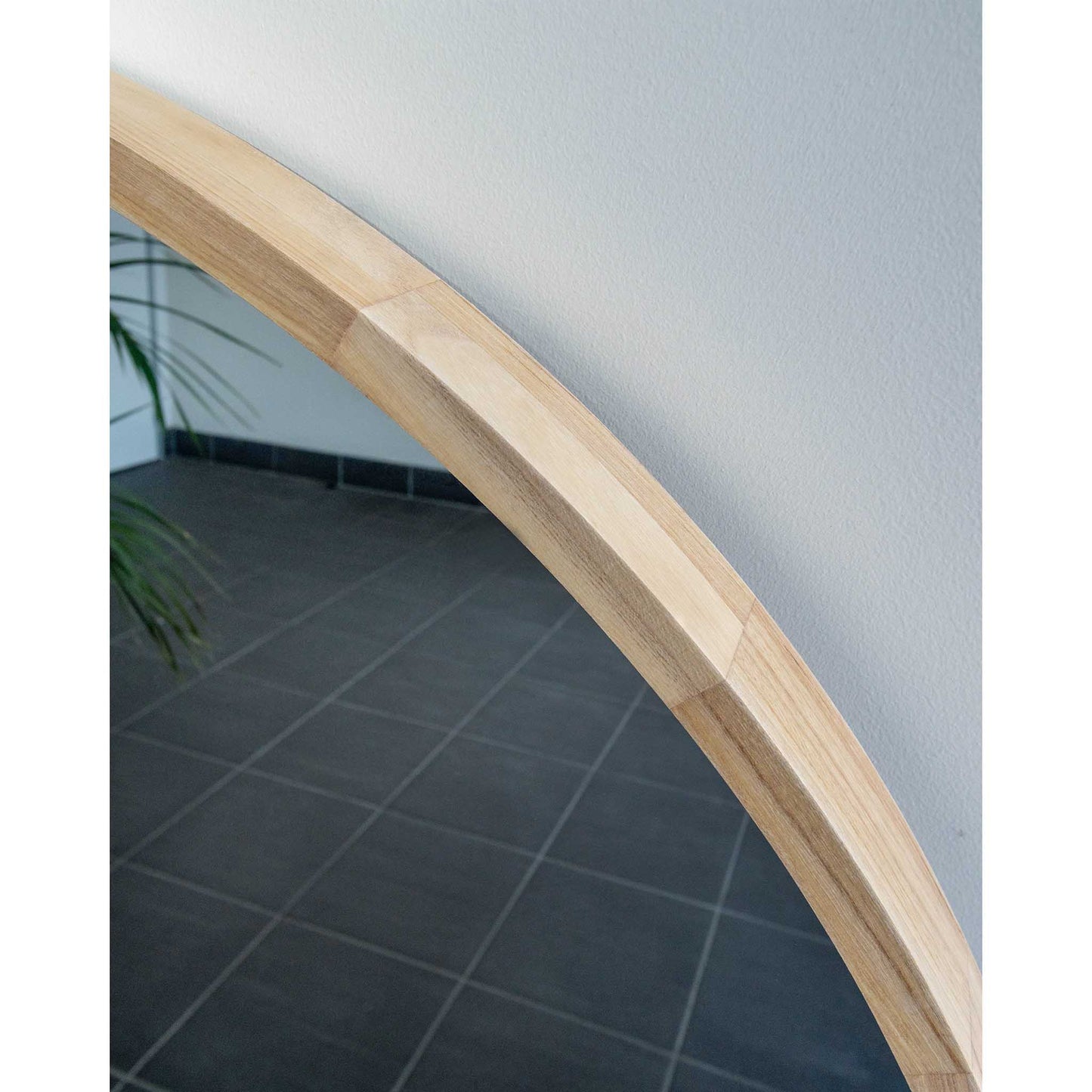 Natural Round Window Frame 80cm Mirror