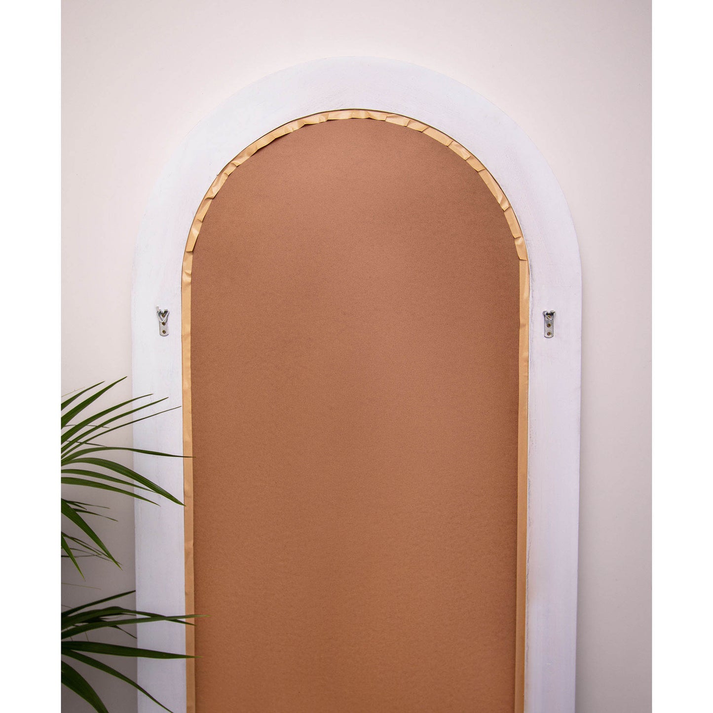 Step Frame Wood Arch 200cm x 100cm White Mirror