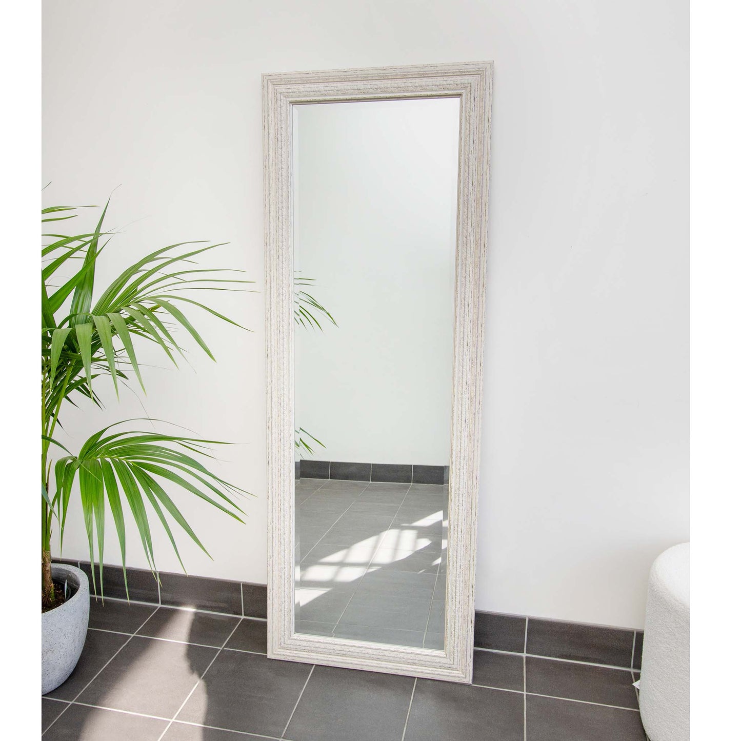 White Distressed 61cm x 168cm Mirror