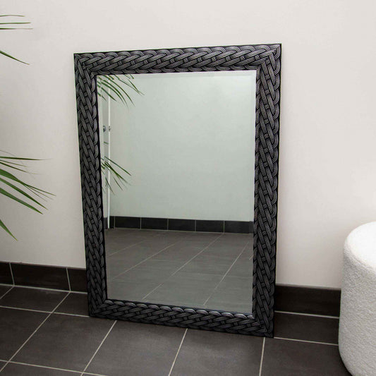 Black with Bead 77cm x 107cm Mirror