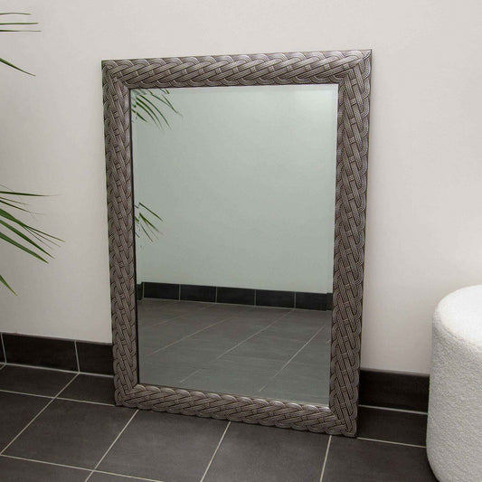 Silver with Bead 77cm x 107cm Mirror