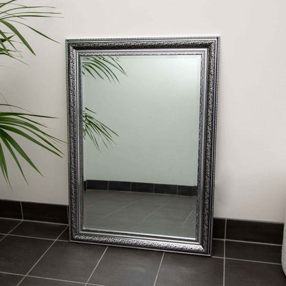Silver with Black 77cm x 107cm Mirror