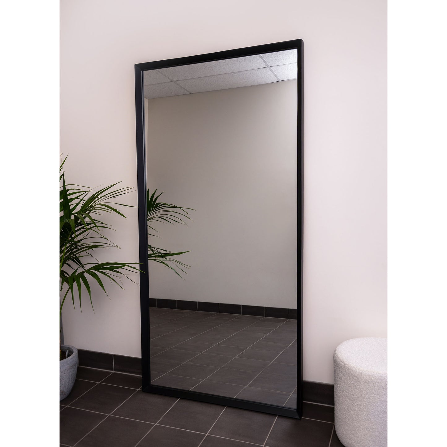 Box Frame Angle Wood 200cm x 100cm Black Mirror