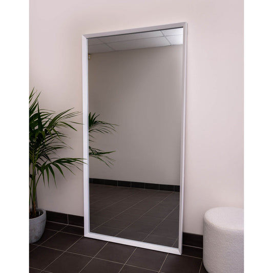 Box Frame Angle Wood 200cm x 100cm White Mirror