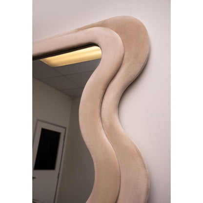 Felt Wavy Double Frame 200cm x 100cm Cream Mirror