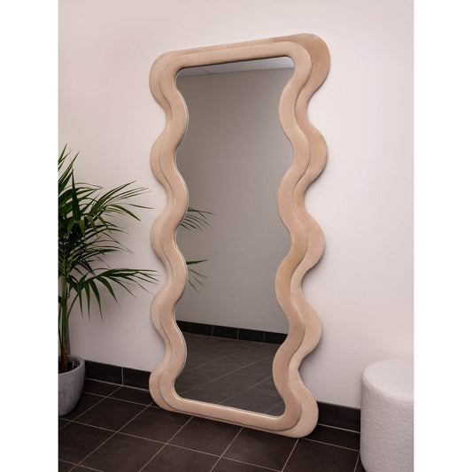 Felt Wavy Double Frame 200cm x 100cm Cream Mirror