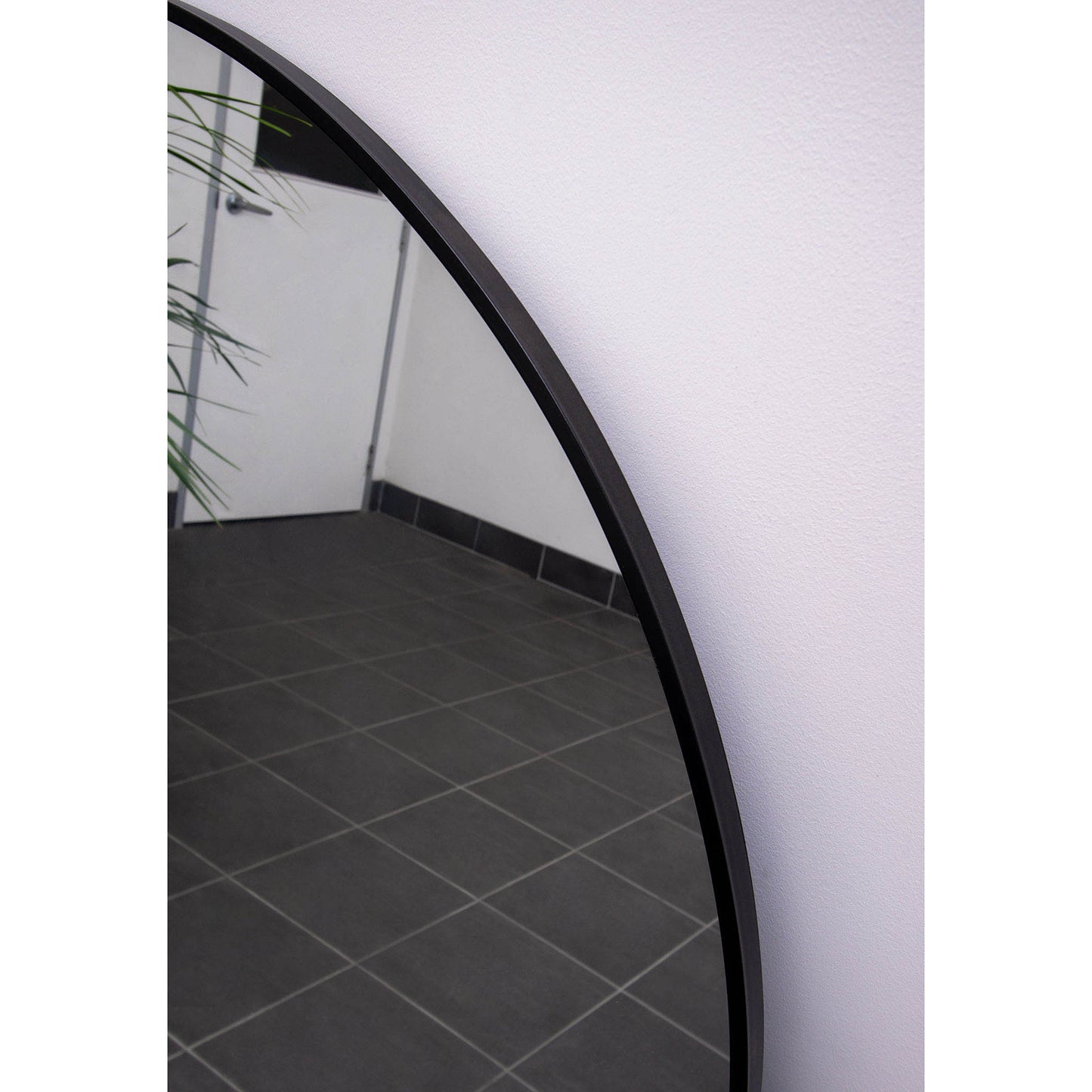 Iron Frame Round 120cm Black Mirror