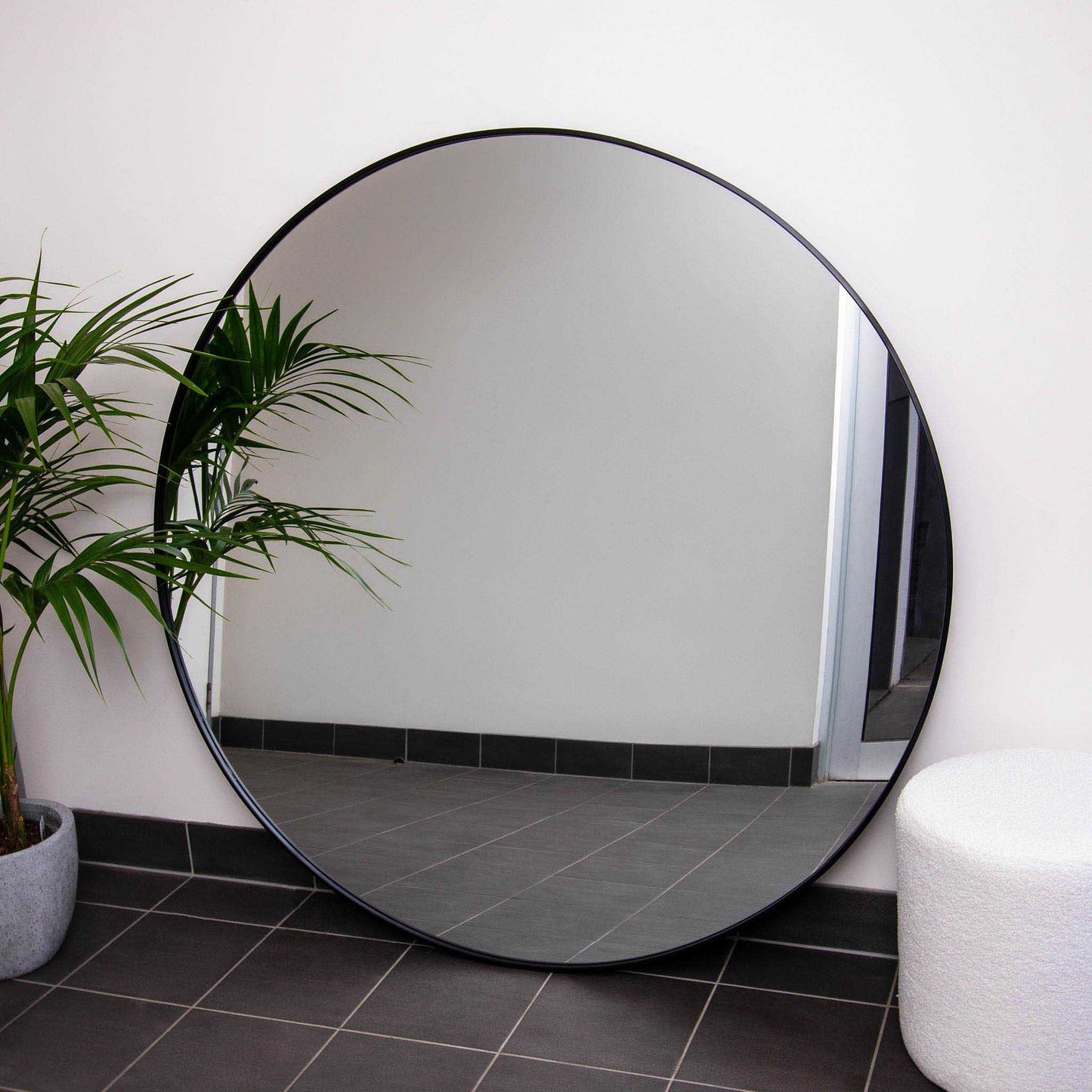 Iron Frame Round 150cm Black Mirror