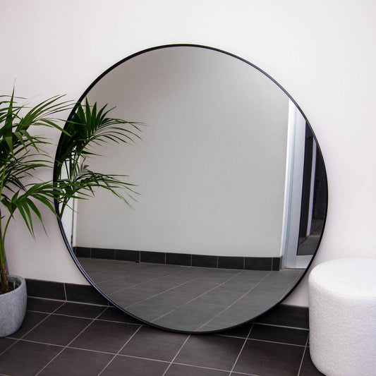 Iron Frame Round 150cm Black Mirror