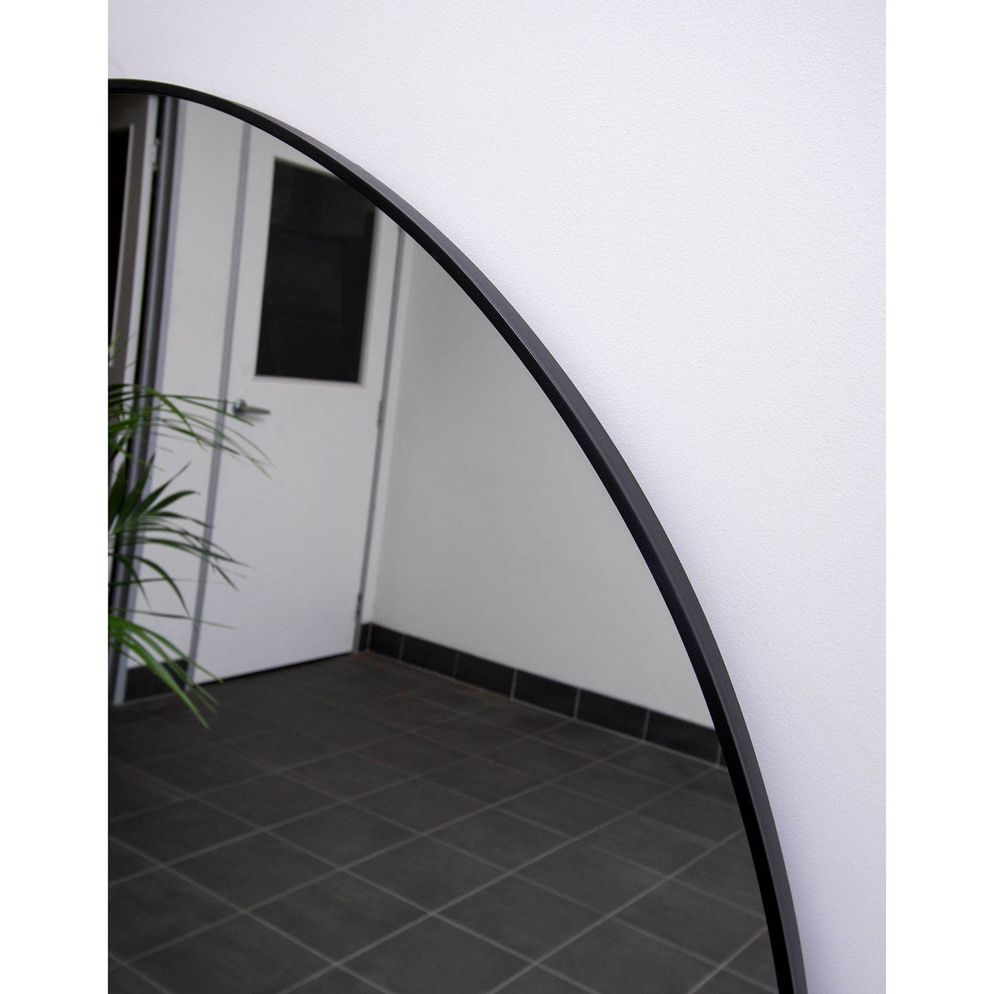 Iron Frame Round 150cm Black Mirror