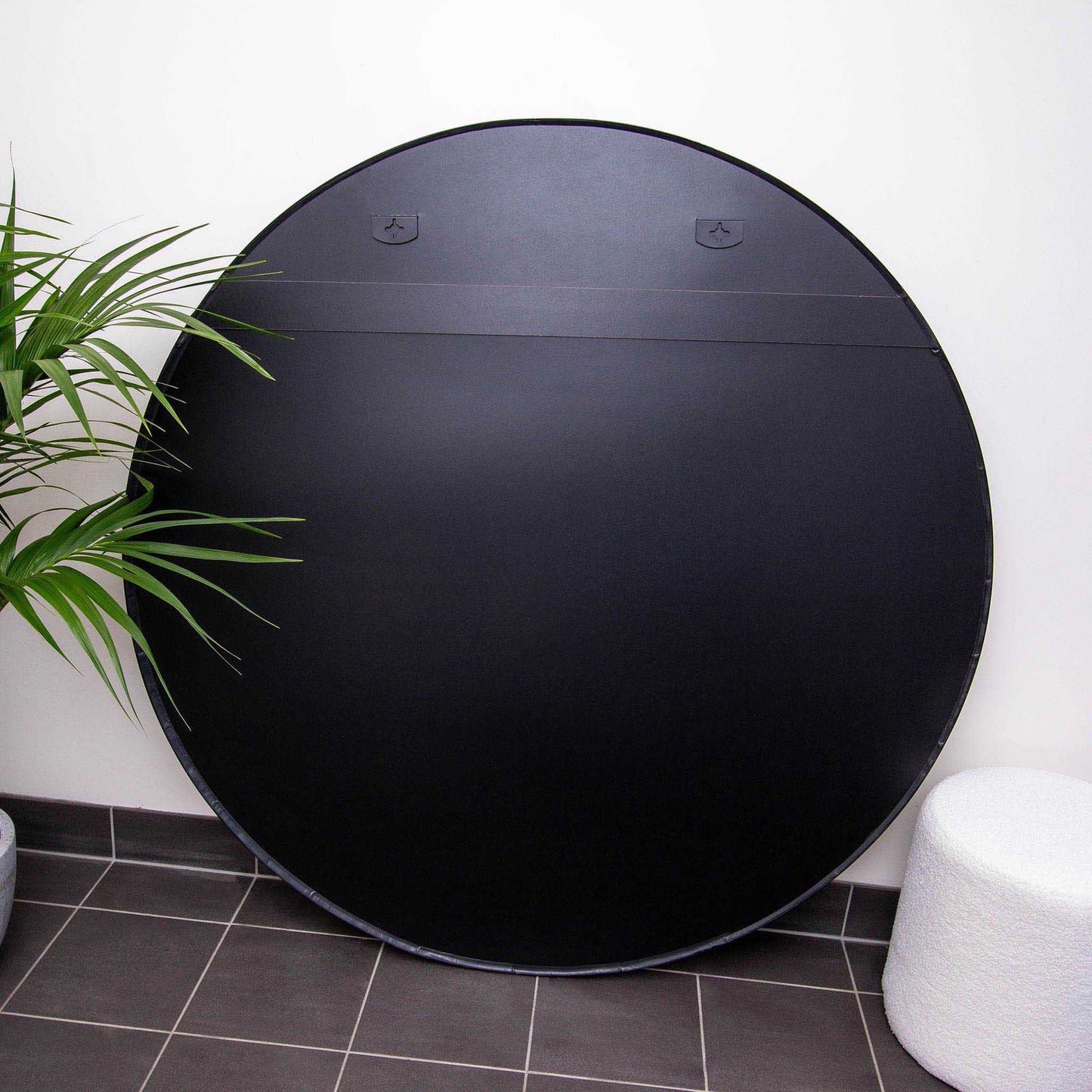 Iron Frame Round 150cm Black Mirror