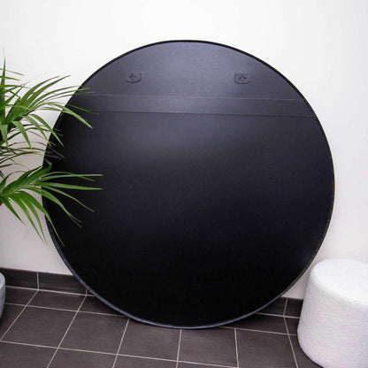 Iron Frame Round 150cm Black Mirror