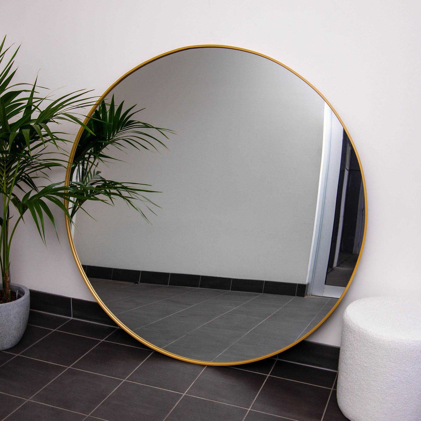 Iron Frame Round 150cm Gold Mirror