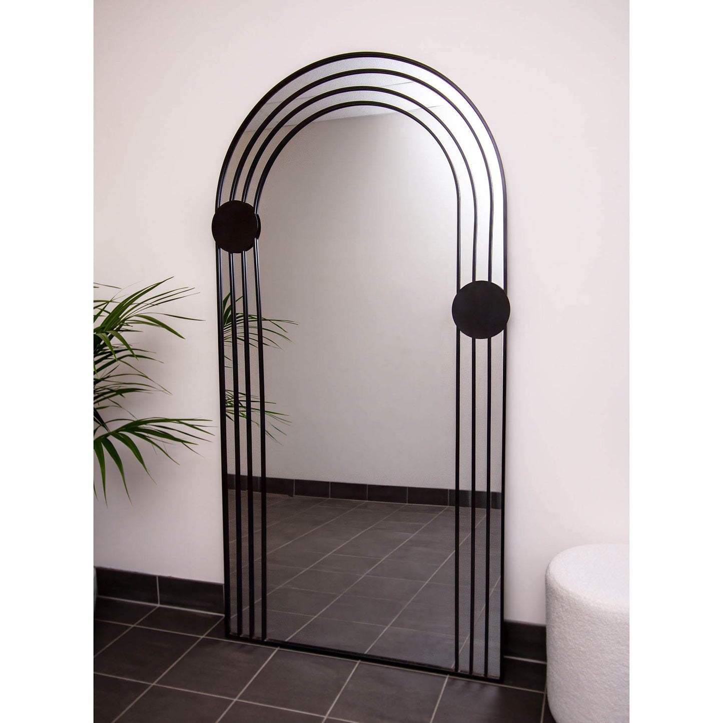 Black Metal 3 Frame Arch 200cm x 100cm Mirror