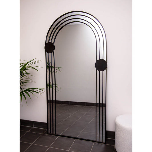 Black Metal 3 Frame Arch 200cm x 100cm Mirror