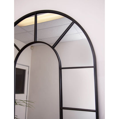 Black Metal Window Arch 200cm x 100cm Mirror