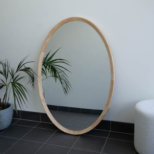 Oval Light Wood 90cm x 130cm Mirror