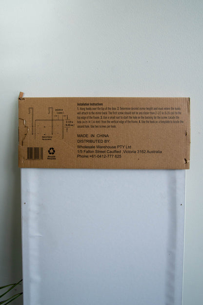 Black Over the Door 34cm x 126cm Mirror