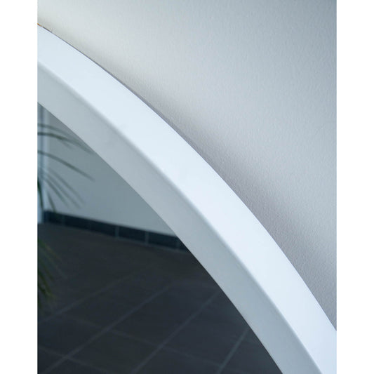 White Round Wood 150cm Mirror