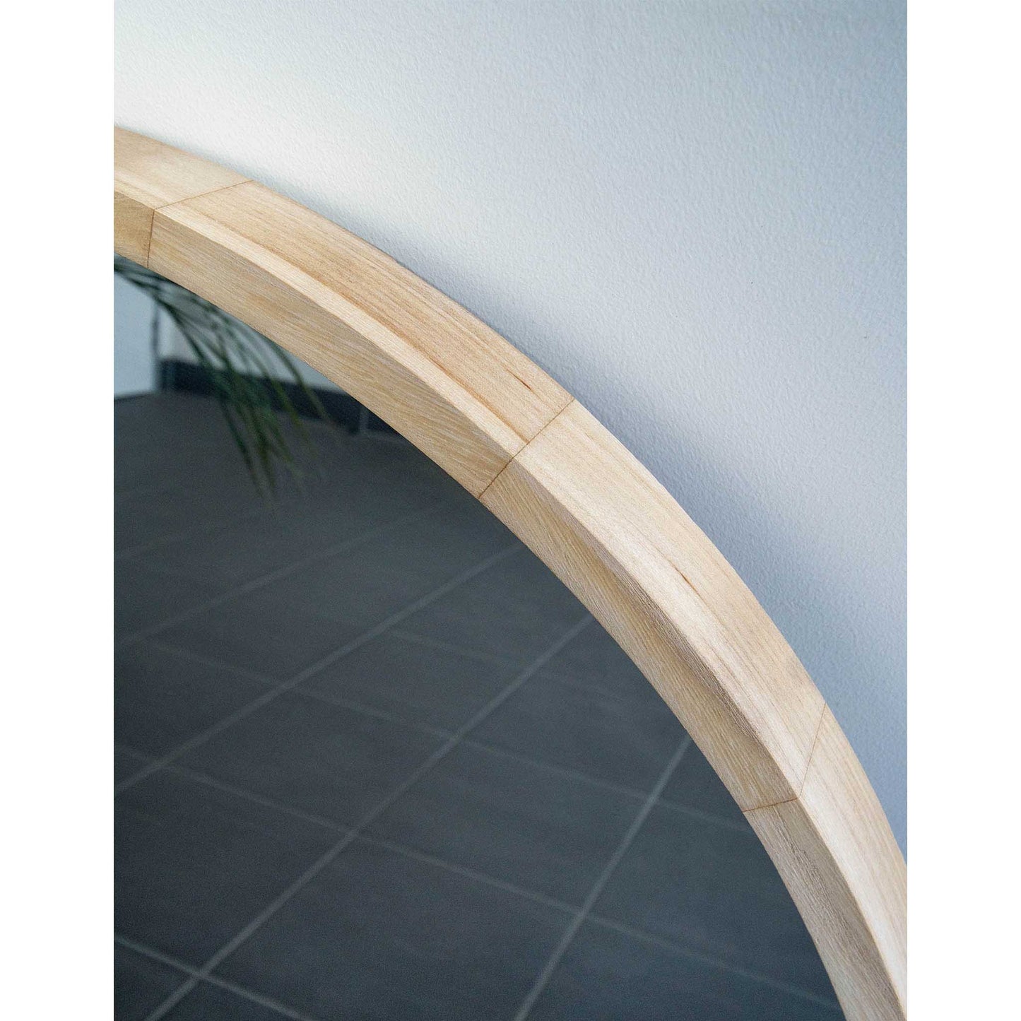 Wood Round 80cm Mirror
