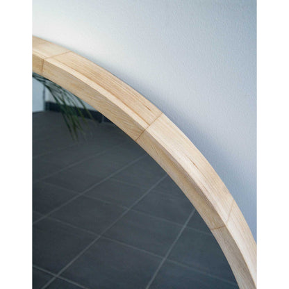 Wood Round 80cm Mirror