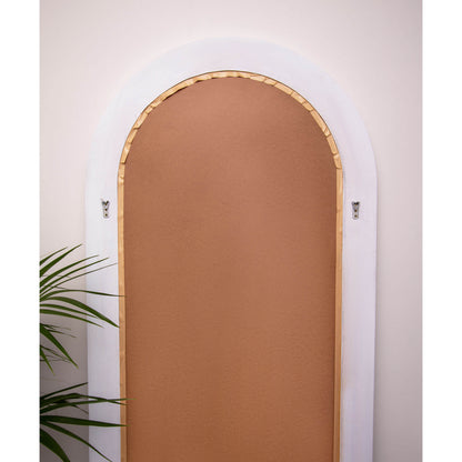 Step Frame Wood Arch 200cm x 100cm White Mirror