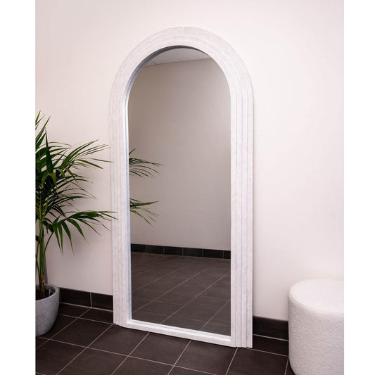 Step Frame Wood Arch 200cm x 100cm Grey Mirror