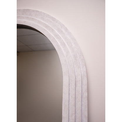 Step Frame Wood Arch 200cm x 100cm Grey Mirror
