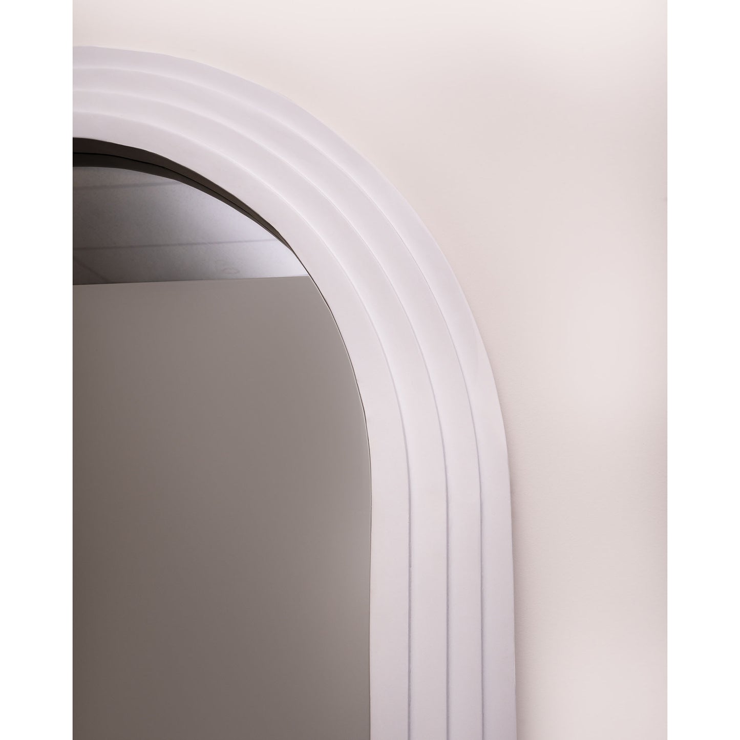 Step Frame Wood Arch 200cm x 100cm White Mirror