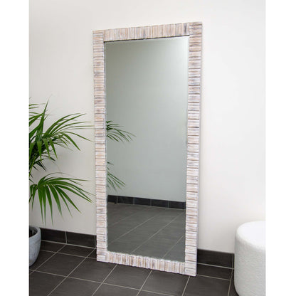 Antique White Step Wood 84cm x 186cm Mirror