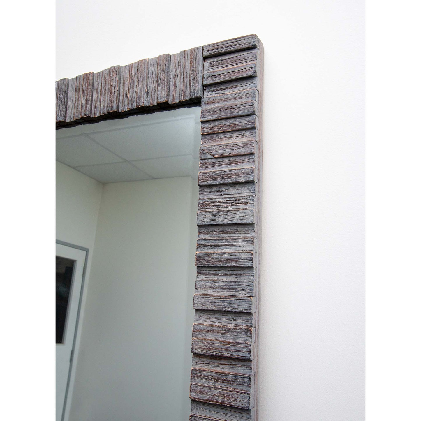Grey Step Wood 84cm x 186cm Mirror