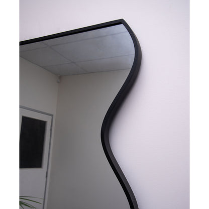Wavy Iron Frame 90cm x 180cm Black Mirror