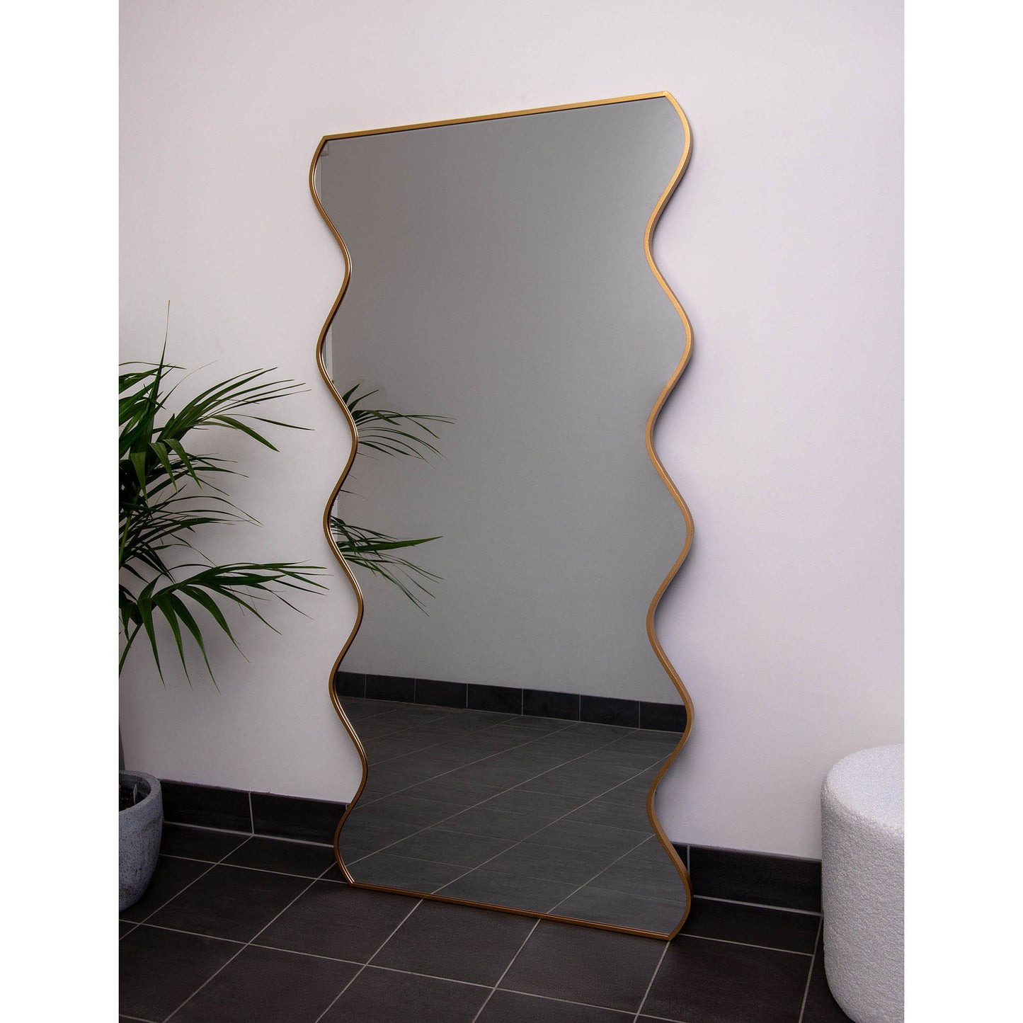 Wavy Iron Frame 90cm x 180cm Gold Mirror