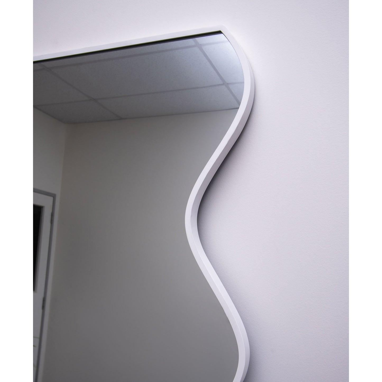 Wavy Iron Frame 90cm x 180cm White Mirror