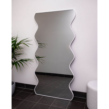 Wavy Iron Frame 90cm x 180cm White Mirror