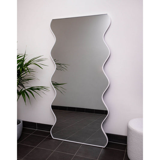 Wavy Iron Frame 90cm x 180cm White Mirror