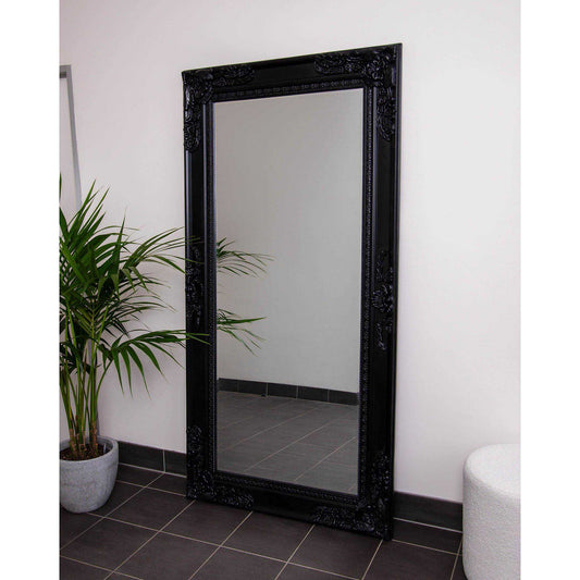 Wood French Provincial 91cm x 182cm Black Mirror