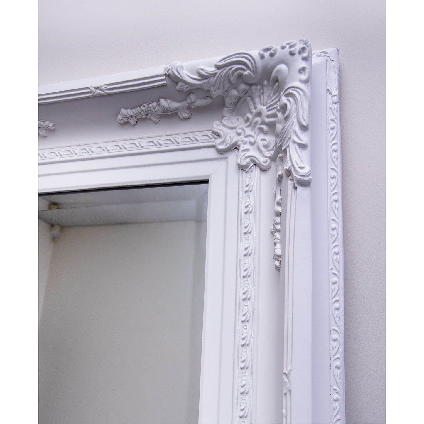 Wood French Provincial 91cm x 182cm White Mirror
