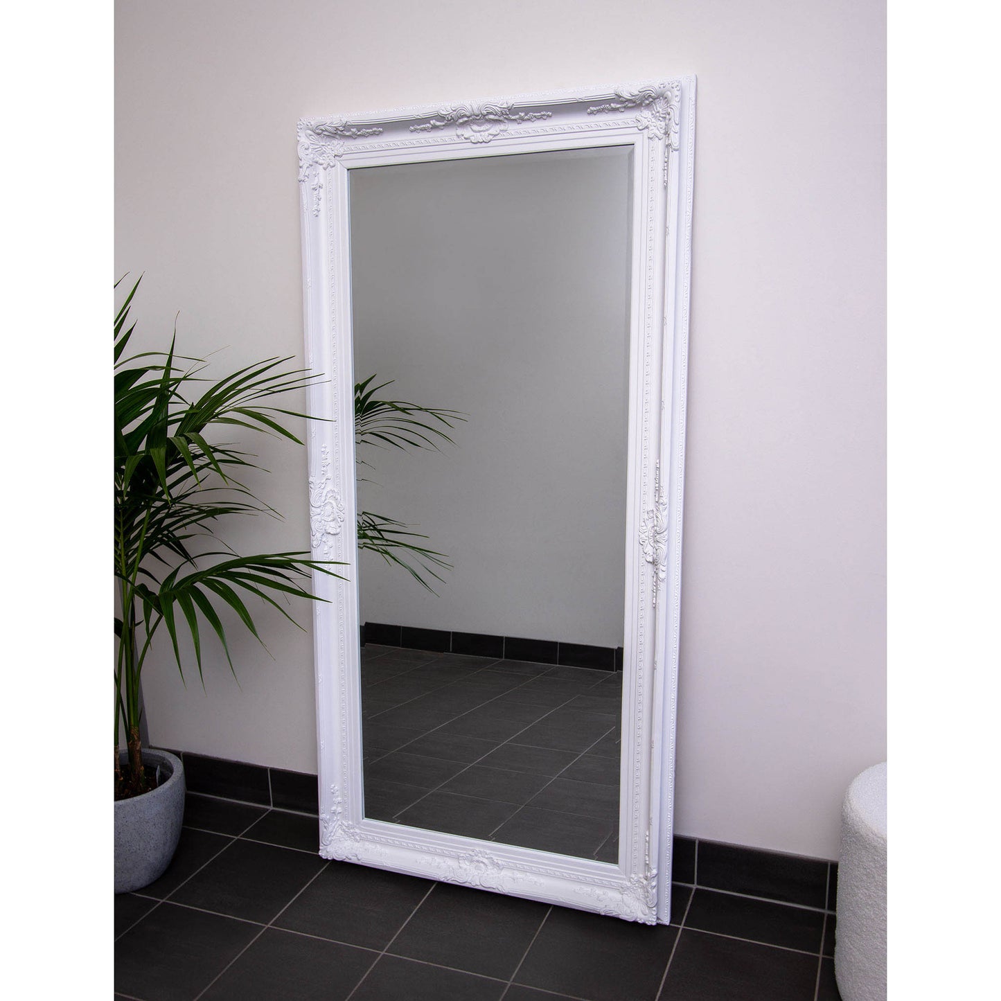 Wood French Provincial 91cm x 182cm White Mirror